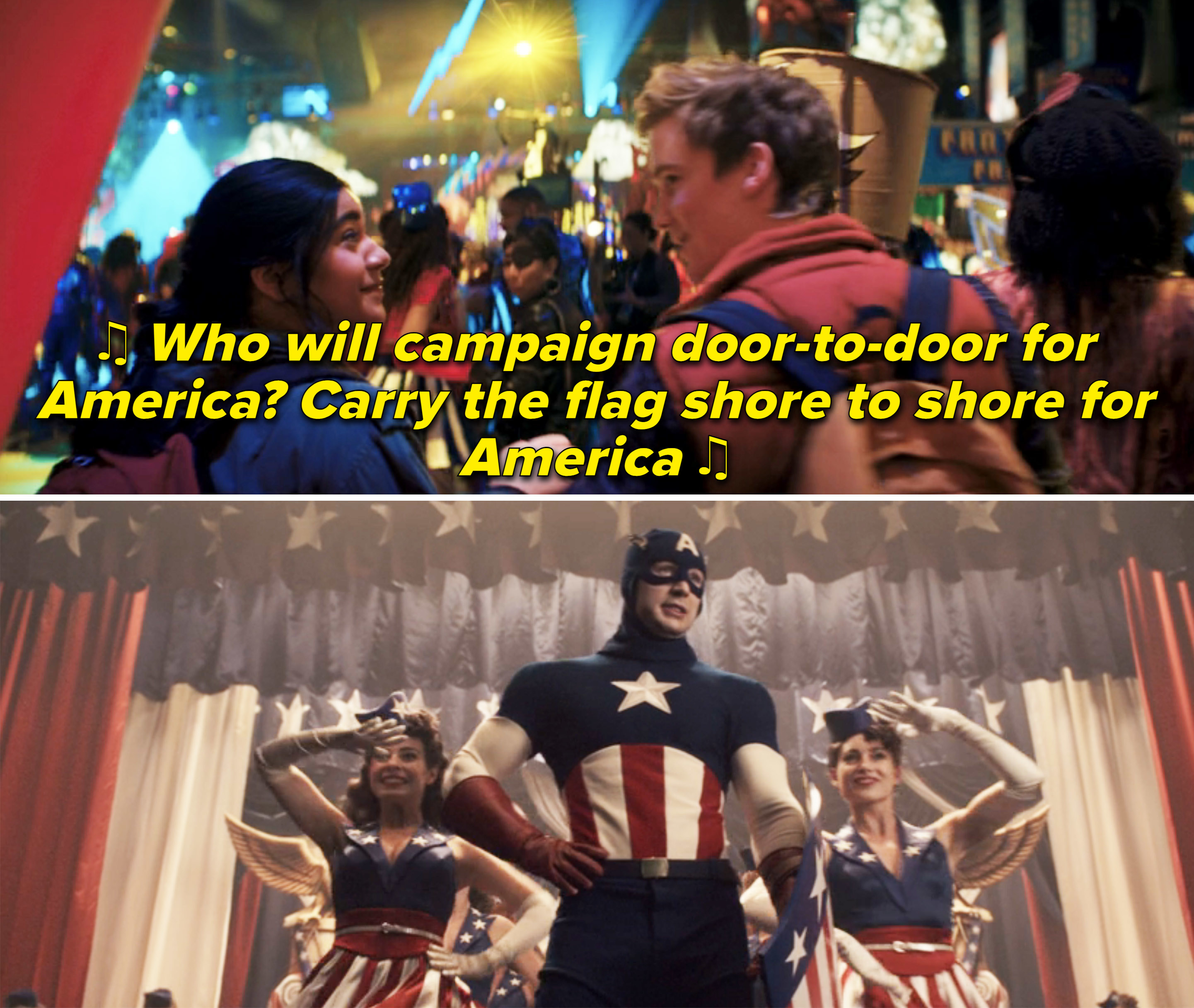 Screenshots from &quot;Ms. Marvel&quot; and &quot;Captain America&quot;