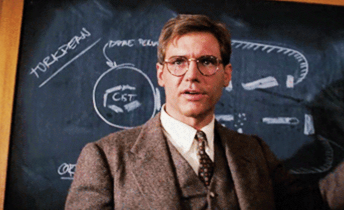 Harrison Ford as a professor