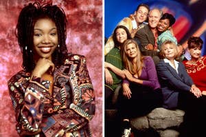 Brandy Norwood and the cast of 3rd Rock from the Sun
