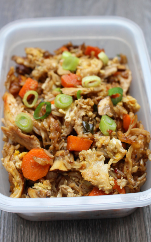 Chicken fried rice in a tupperware