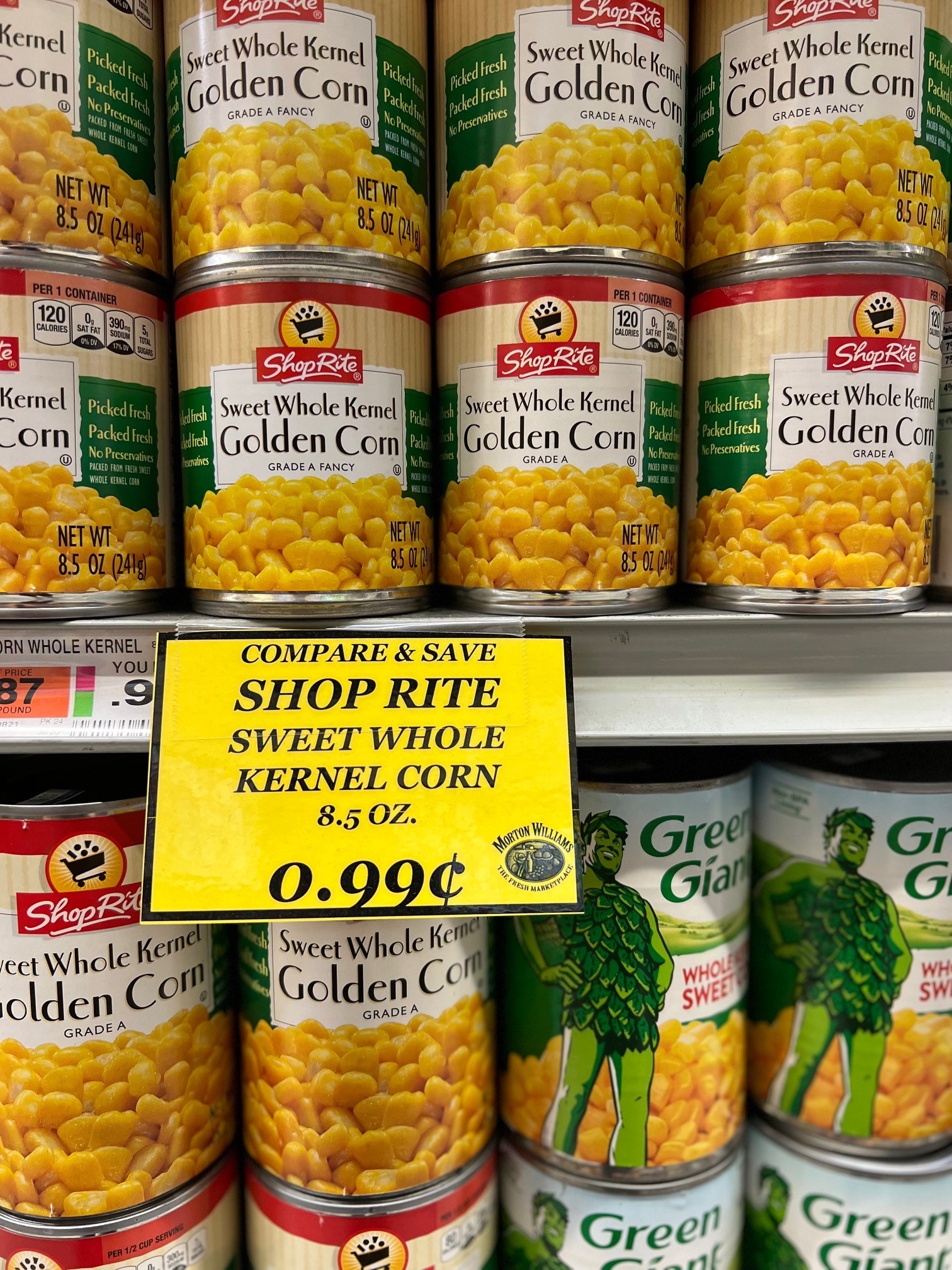 Canned corn on sale