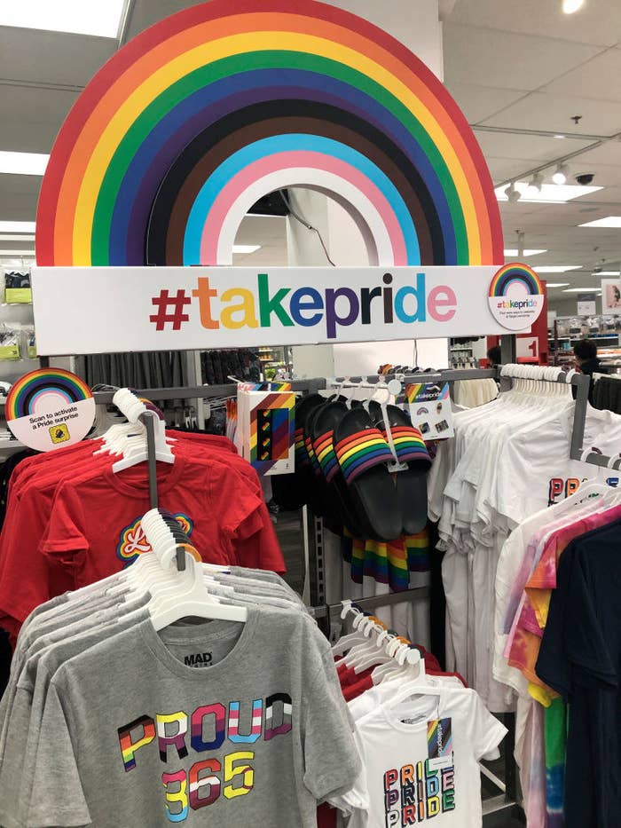 Pride merchandise at a store