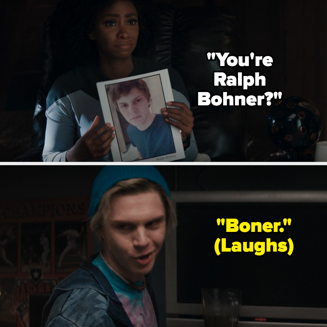 Wanda holds up a photo and asks &quot;You&#x27;re Ralph Bonner,&quot; and the fake Pietro giggles and says &quot;boner&quot;
