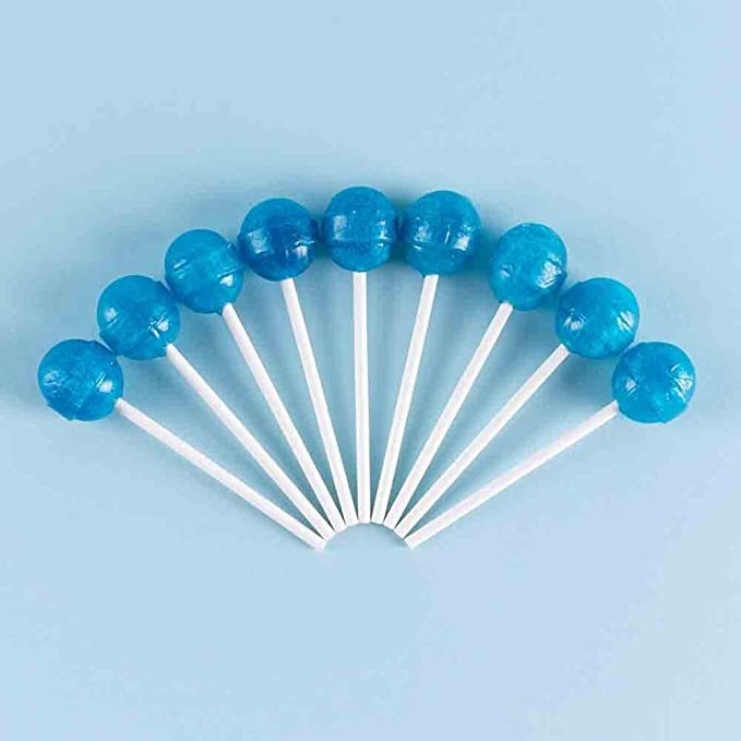 blue lollipops