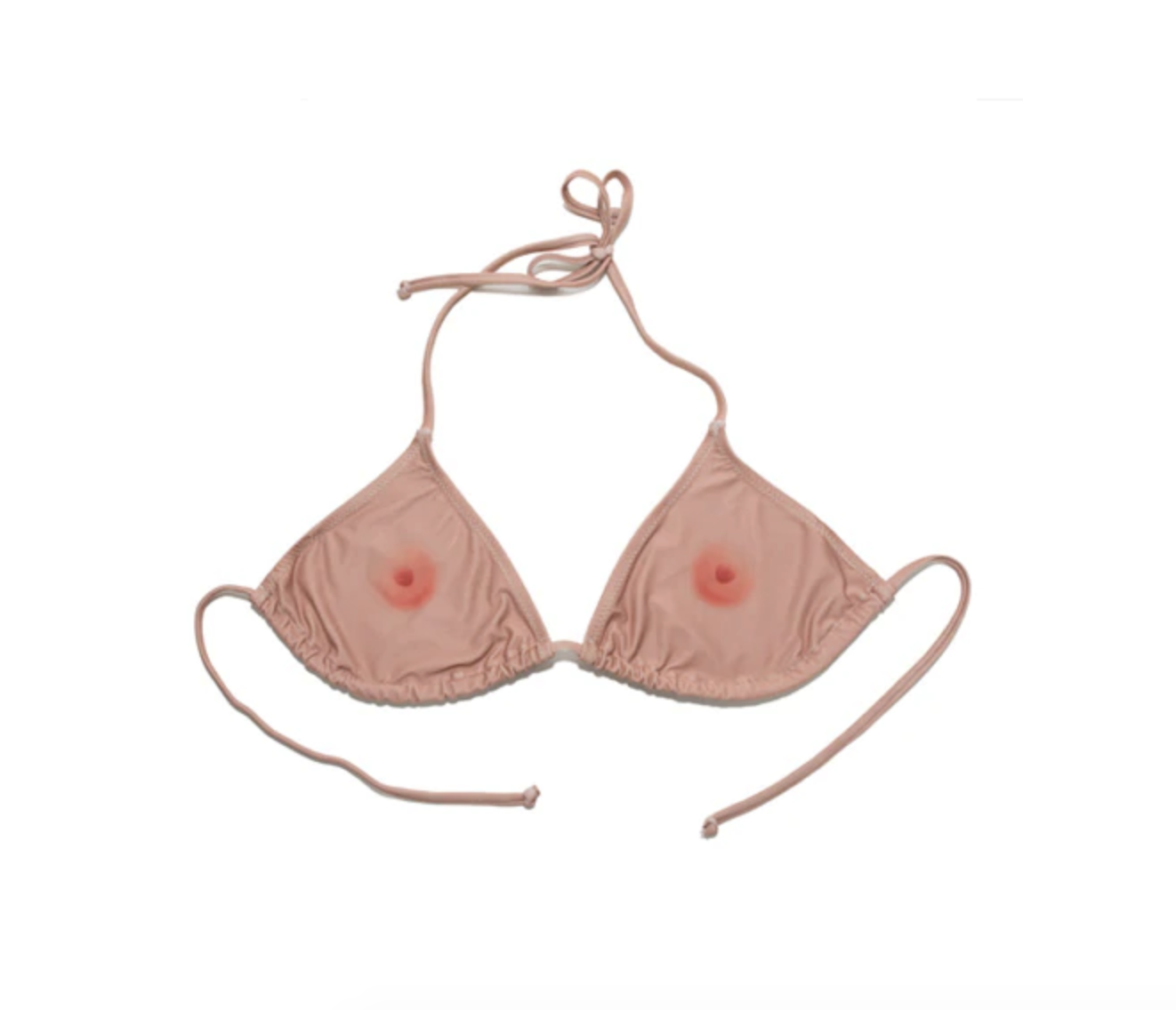 A bikini designed to resemble breasts with nipples