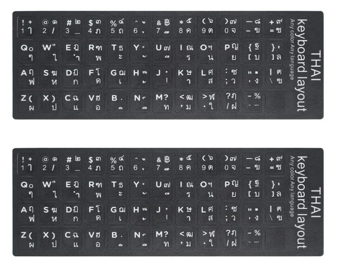 Stickers de alfabeto tailandés para teclado