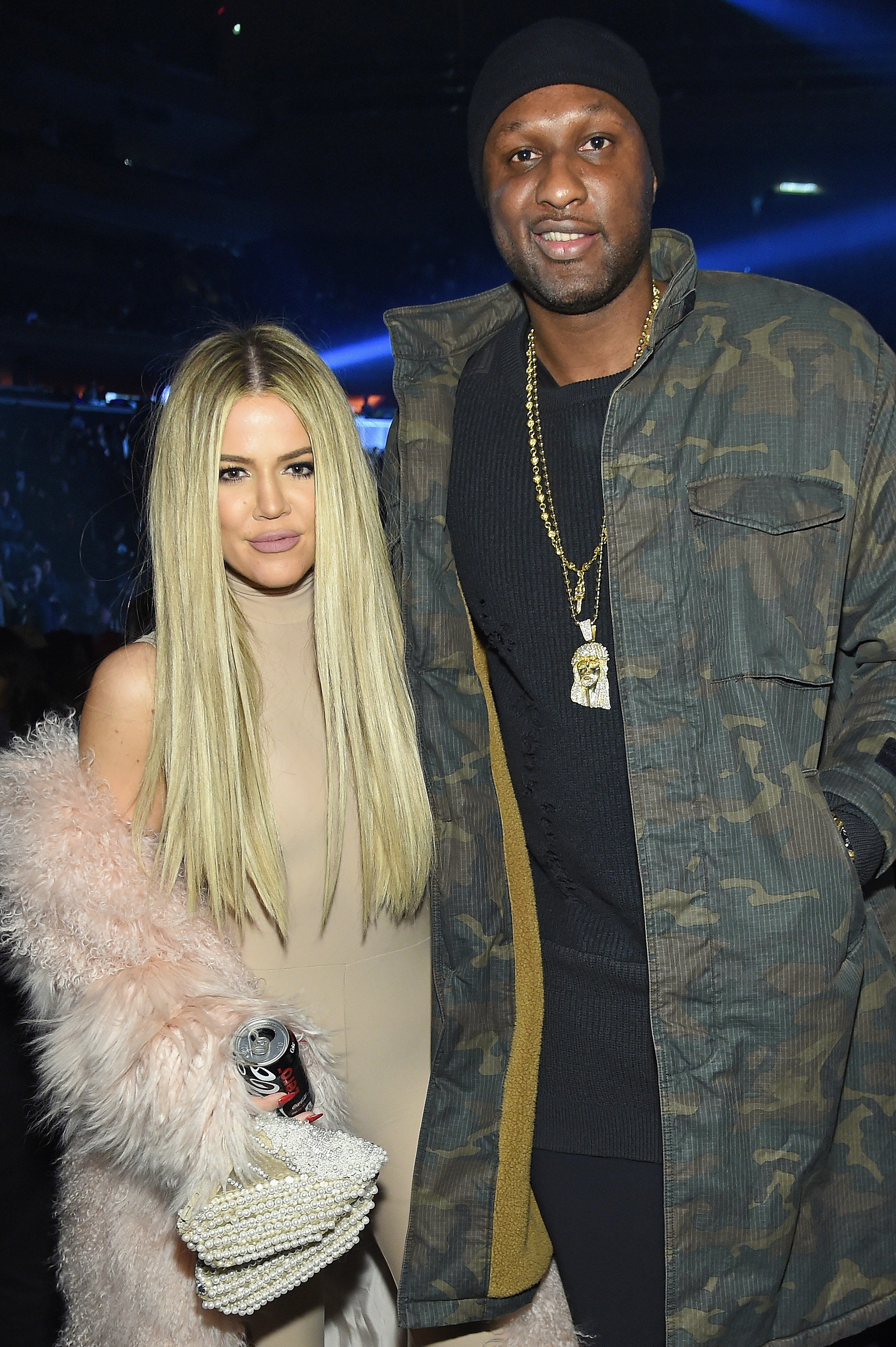 Khloe Kardashian and Lamar Odom attend Kanye West Yeezy Season 3 on February 11, 2016 in New York City