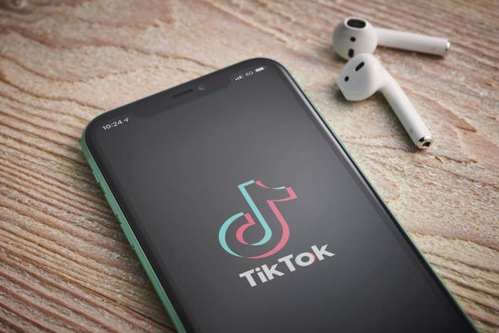 TikTok opening on a phone