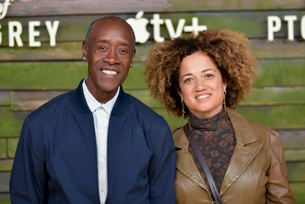 Don Cheadle and Bridgid Coulter smiling together