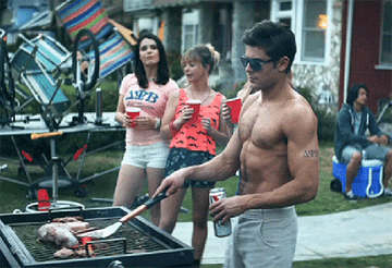 gif of zac efron grilling