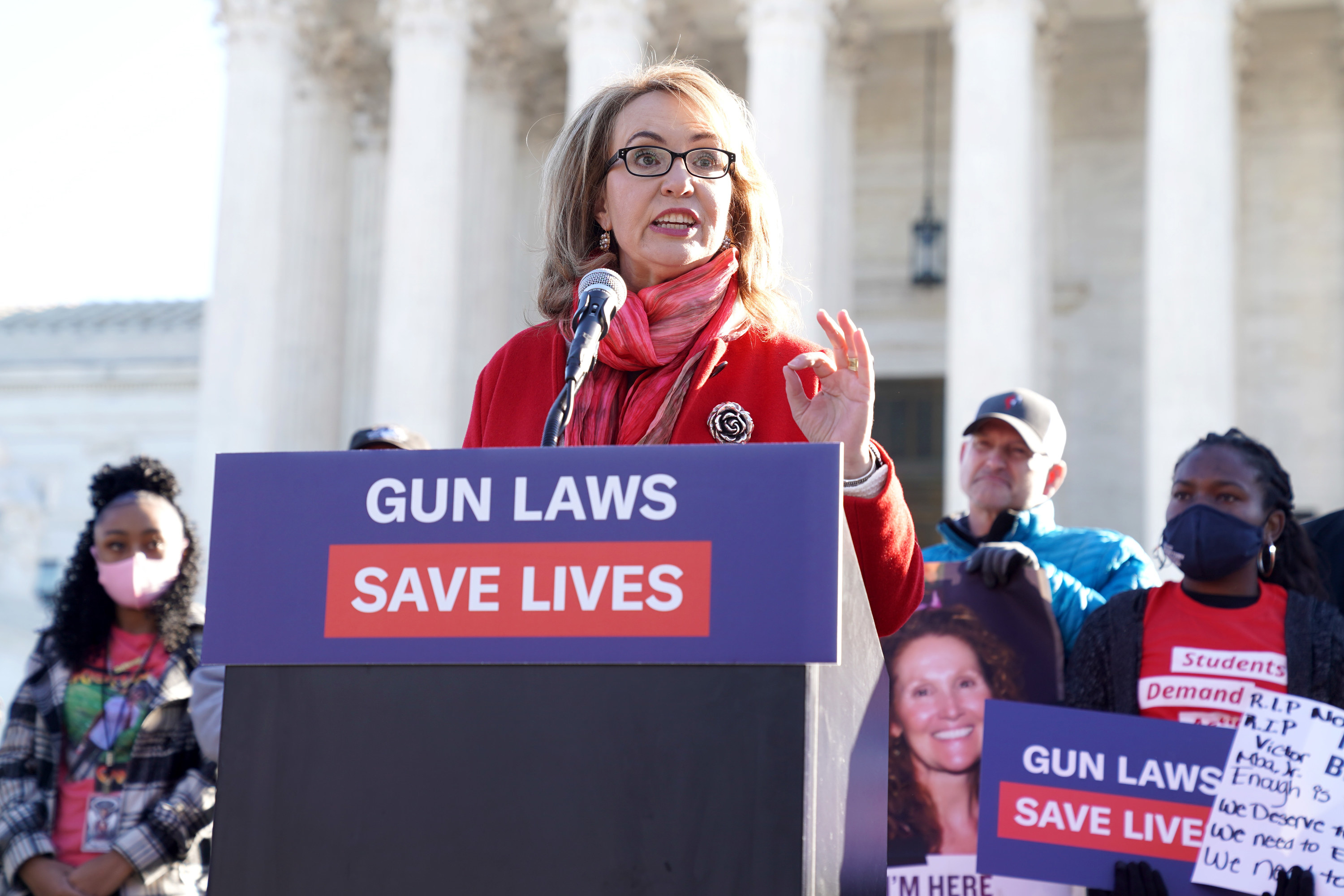 Gabby Giffords speaking at a rally