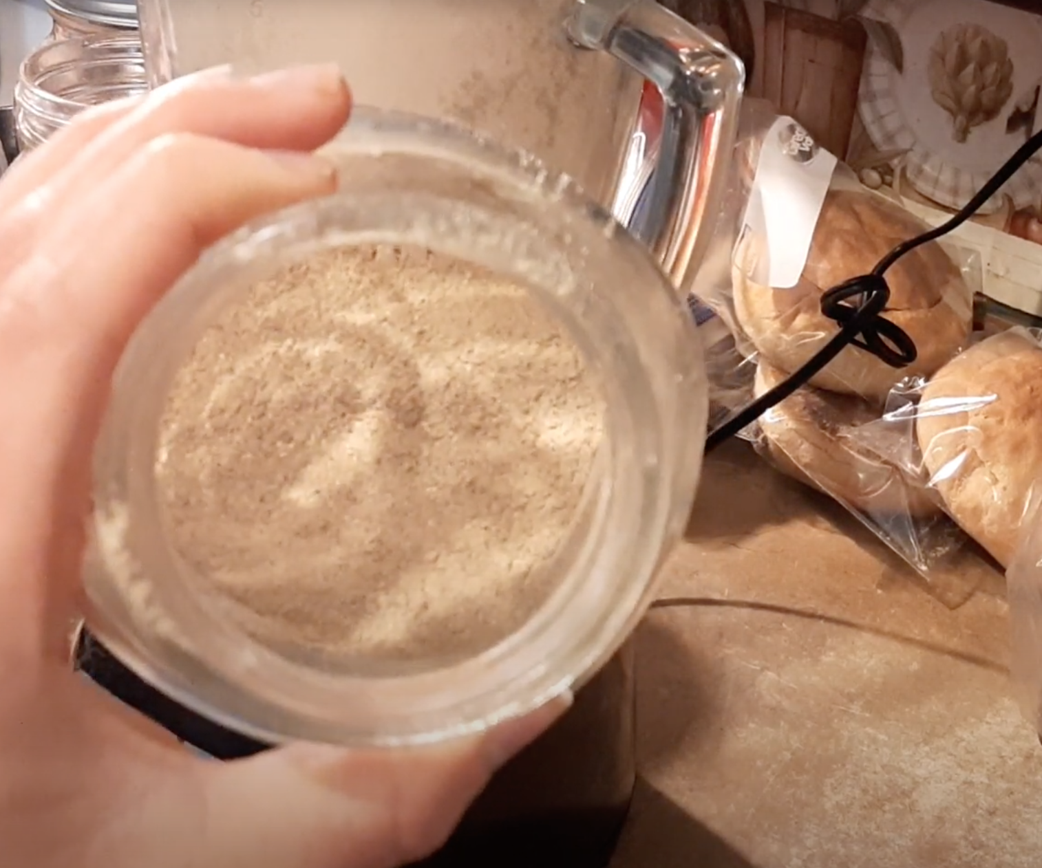 a jar of mushroom powder