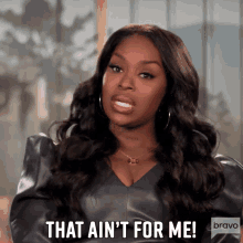 Woman saying &quot;That ain&#x27;t for me!&quot;