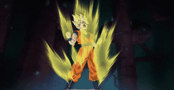 Goku powering up as a Super Saiyan in &quot;Dragon Ball: Plan to Eradicate the Super Saiyans&quot;
