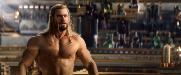 Closeup of Chris Hemsworth as Thor