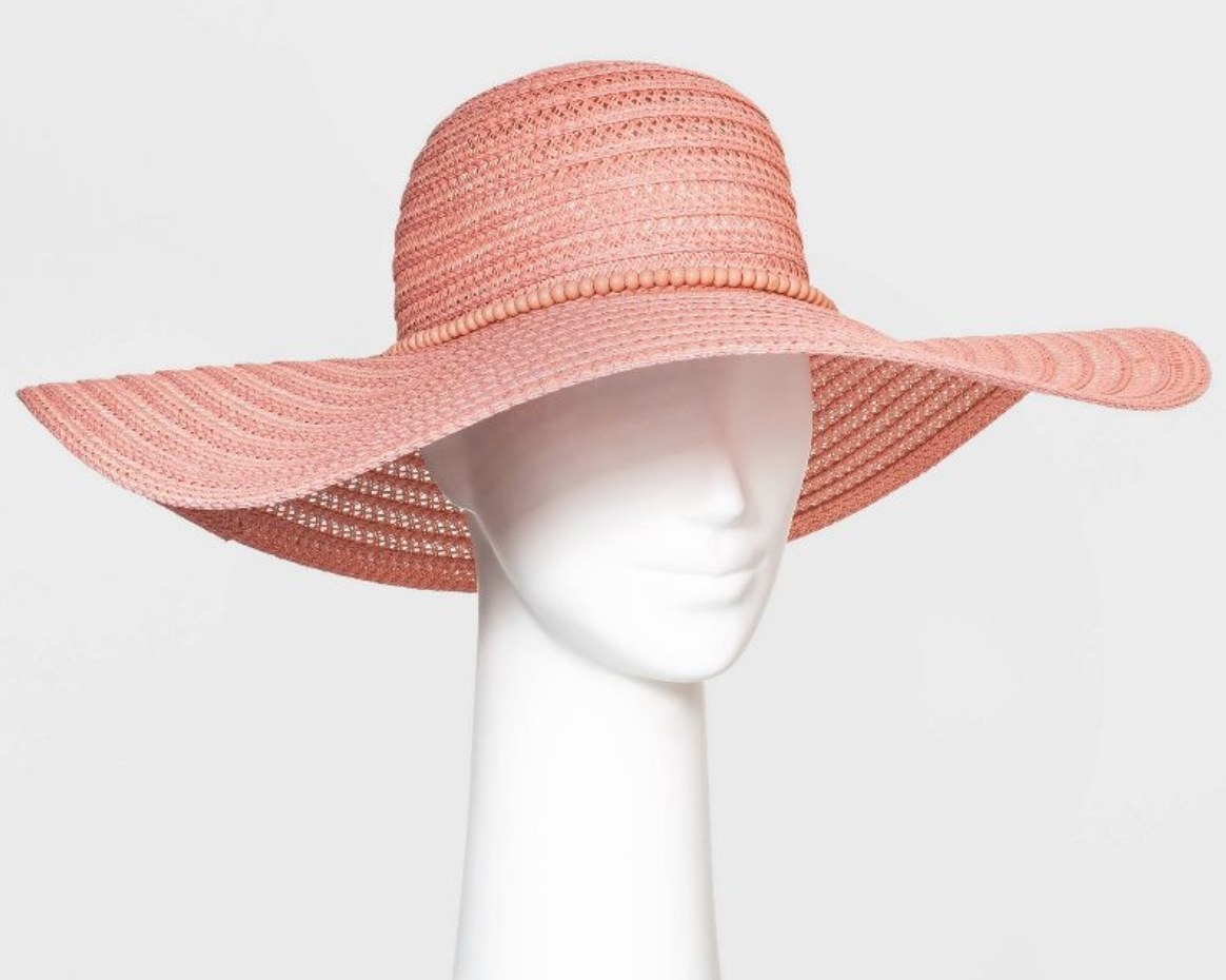 the pink sunhat with beaded trim