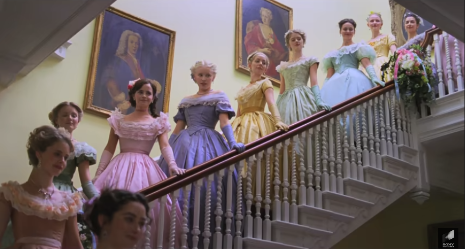 Emma Watson in a line of debutantes in &quot;Little Women