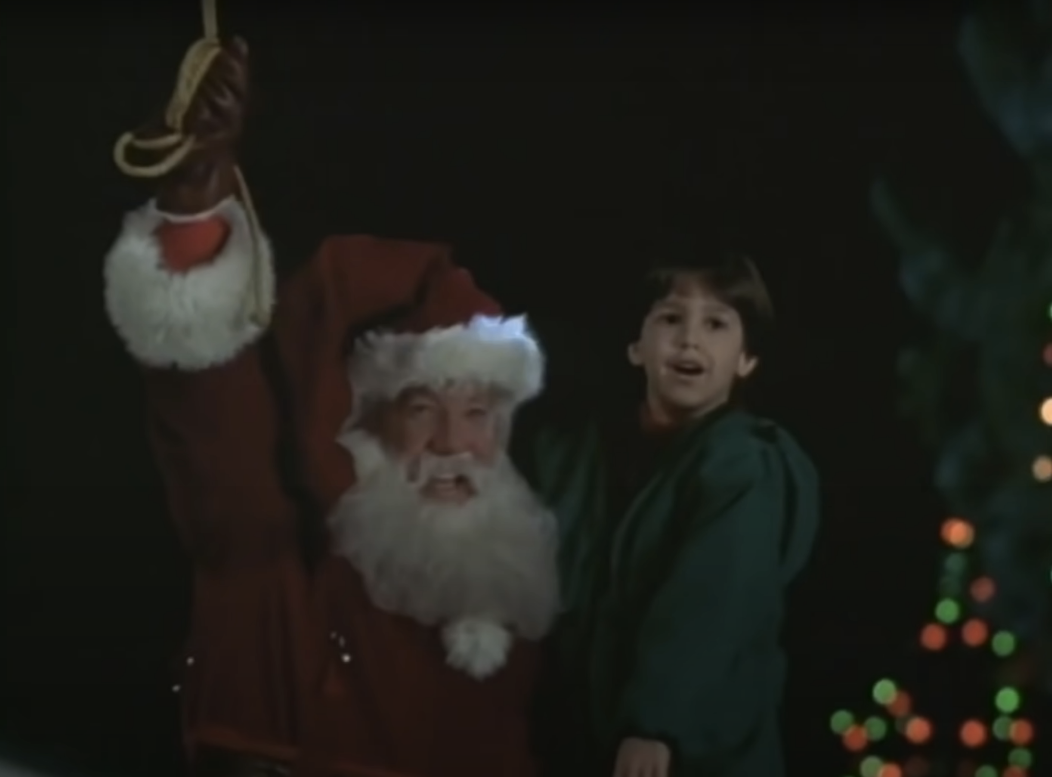 santa and a young boy