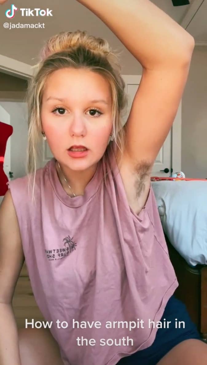 Jada showing her armpit hair