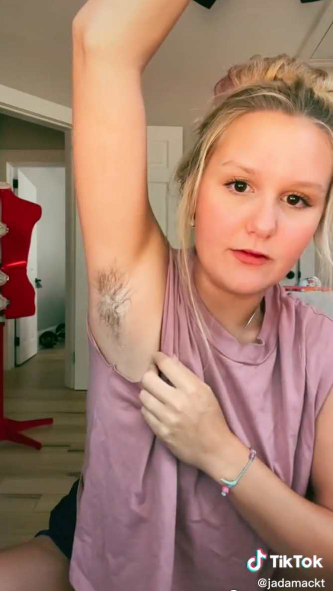 Jada talking and showing her armpit hair