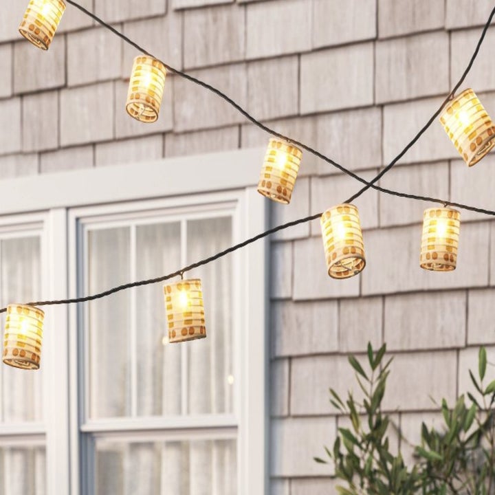 A set of outdoor string lights