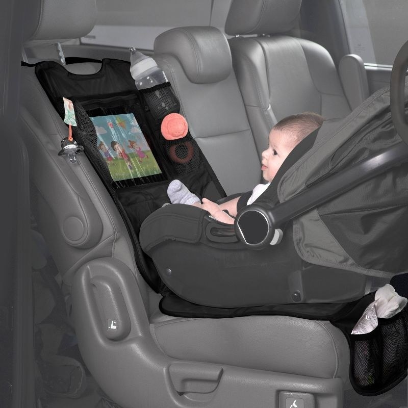 baby with back seat organizer