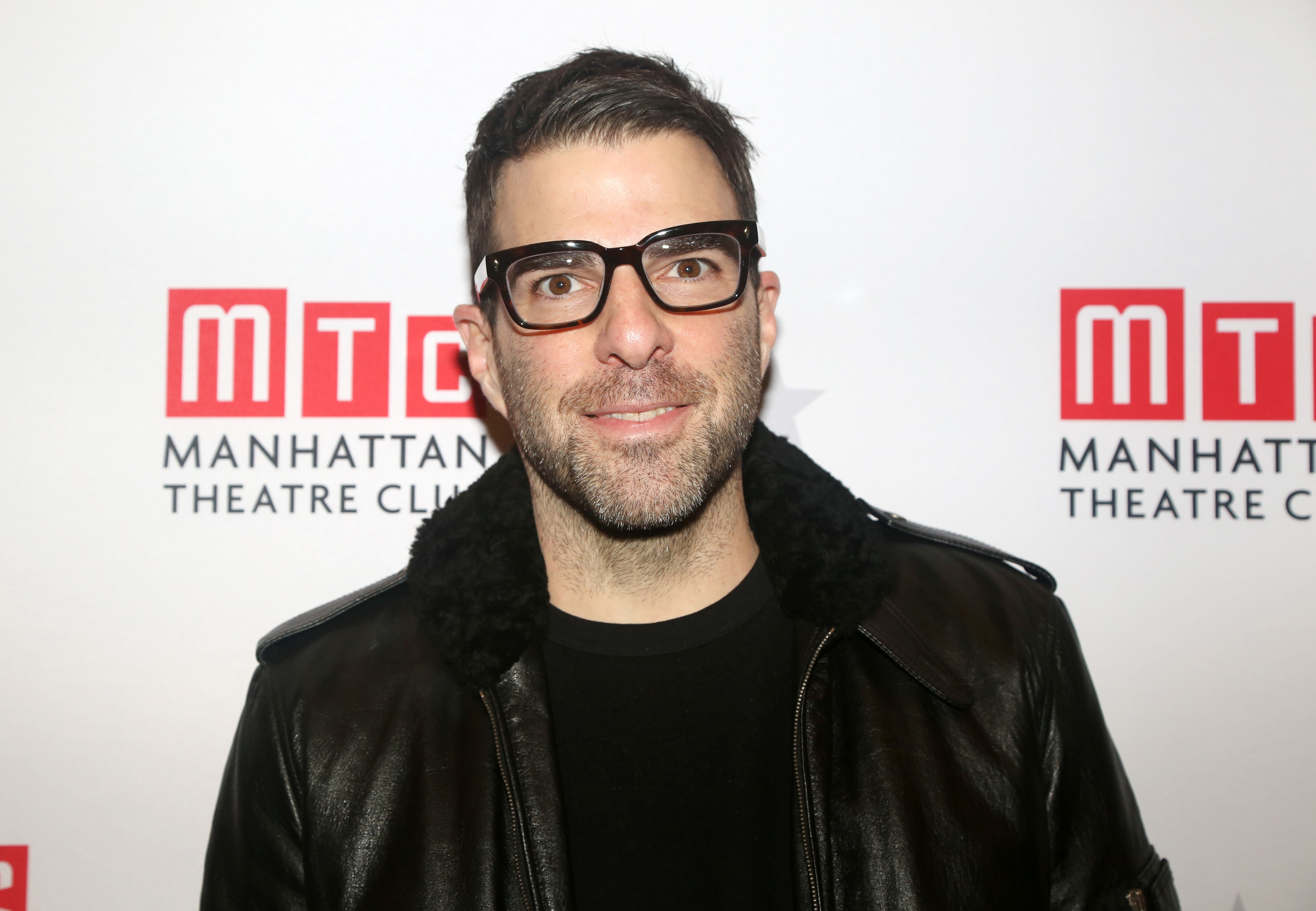 Zachary Quinto is pictured at the &quot;Morning Sun&quot; opening night in New York City on November 3, 2021