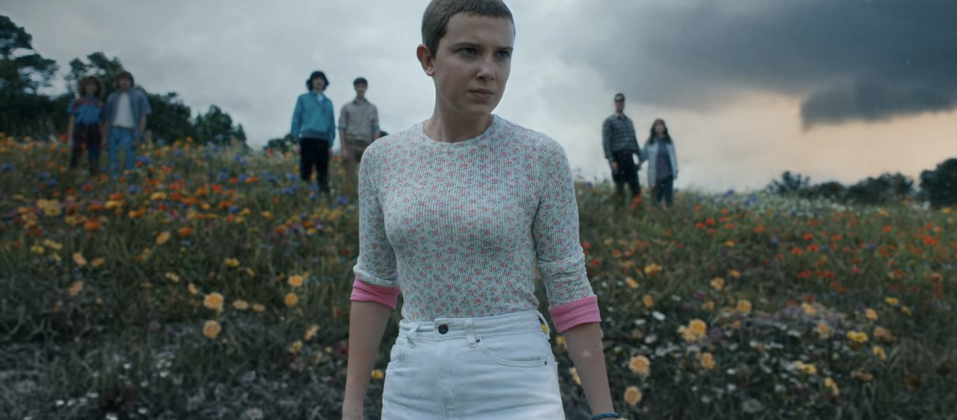 Eleven and the others on a hill in &quot;Stranger Things&quot;