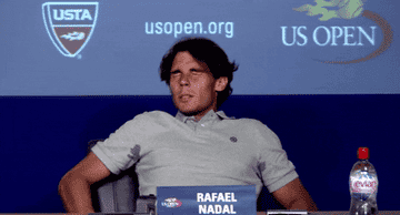 Rafael Nadal getting a cramp