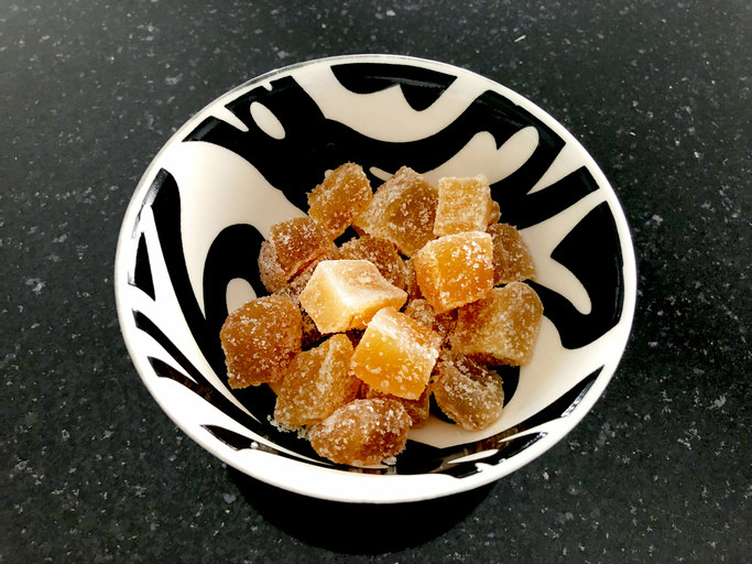 bowl of ginger chews