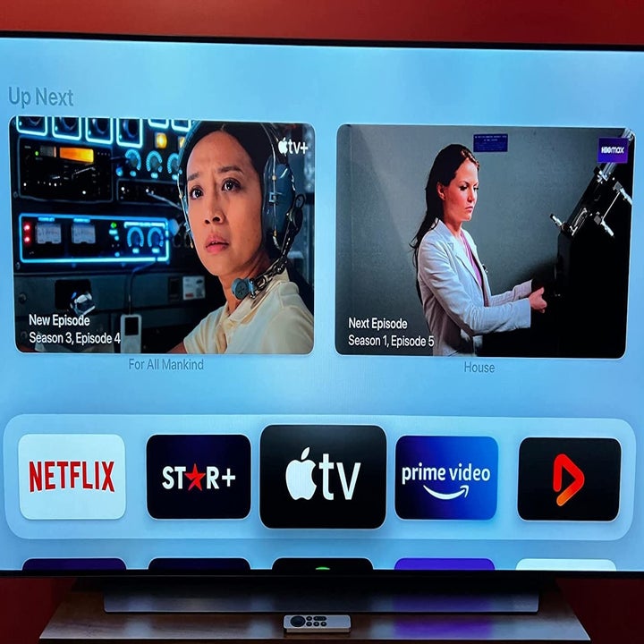 reviewer photo of tv with apple tv 4k