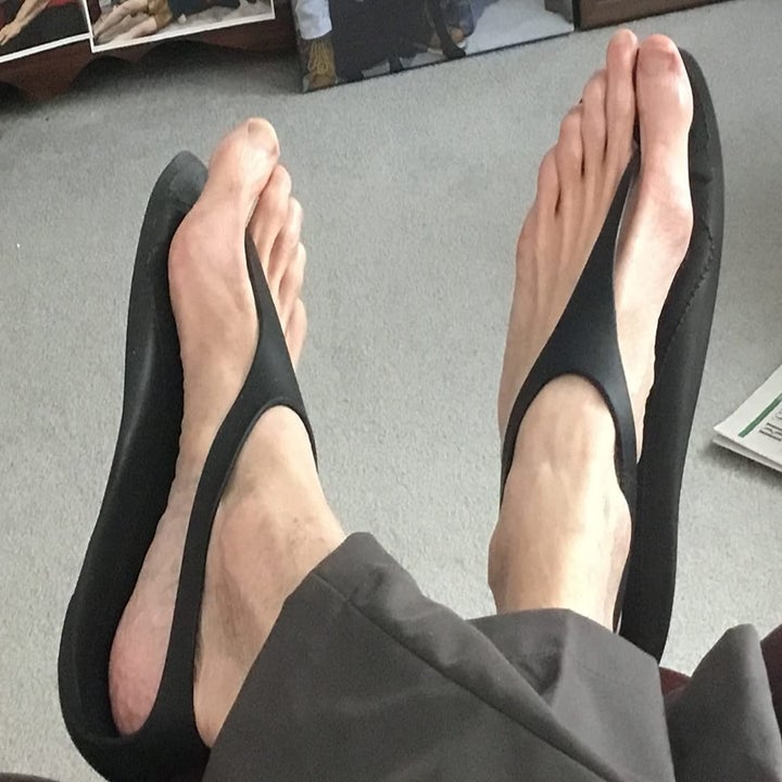 Reviewer pic of the black sandals