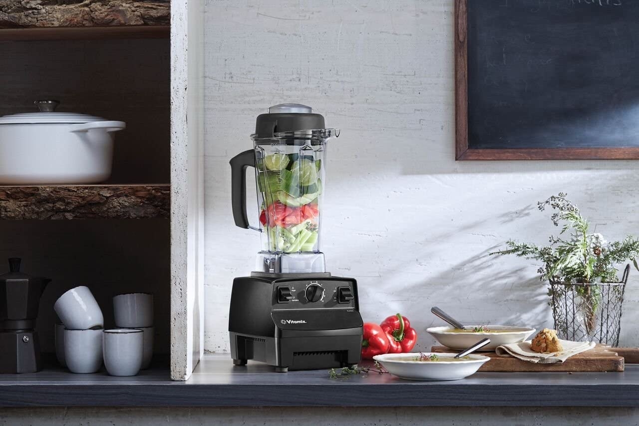 the vitamix blender on a kitchen counter