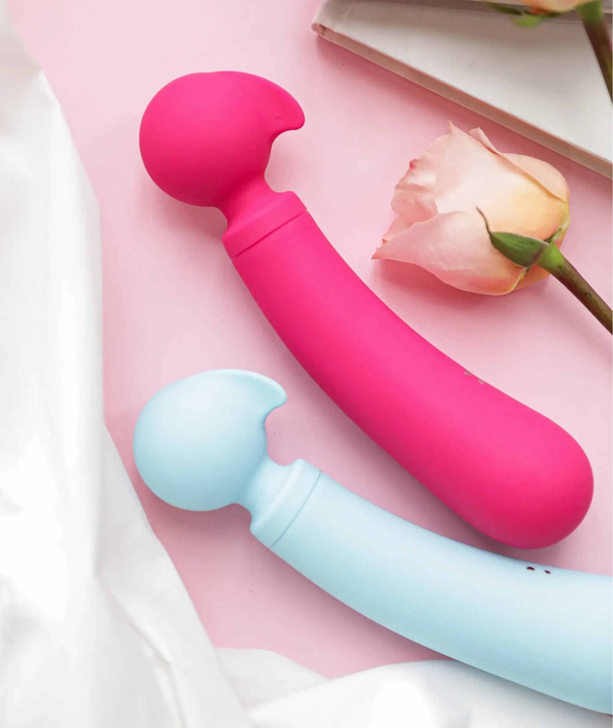 Blue and pink wand vibrators