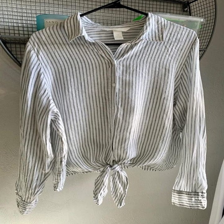 after of the reviewer's now wrinkle-free blouse