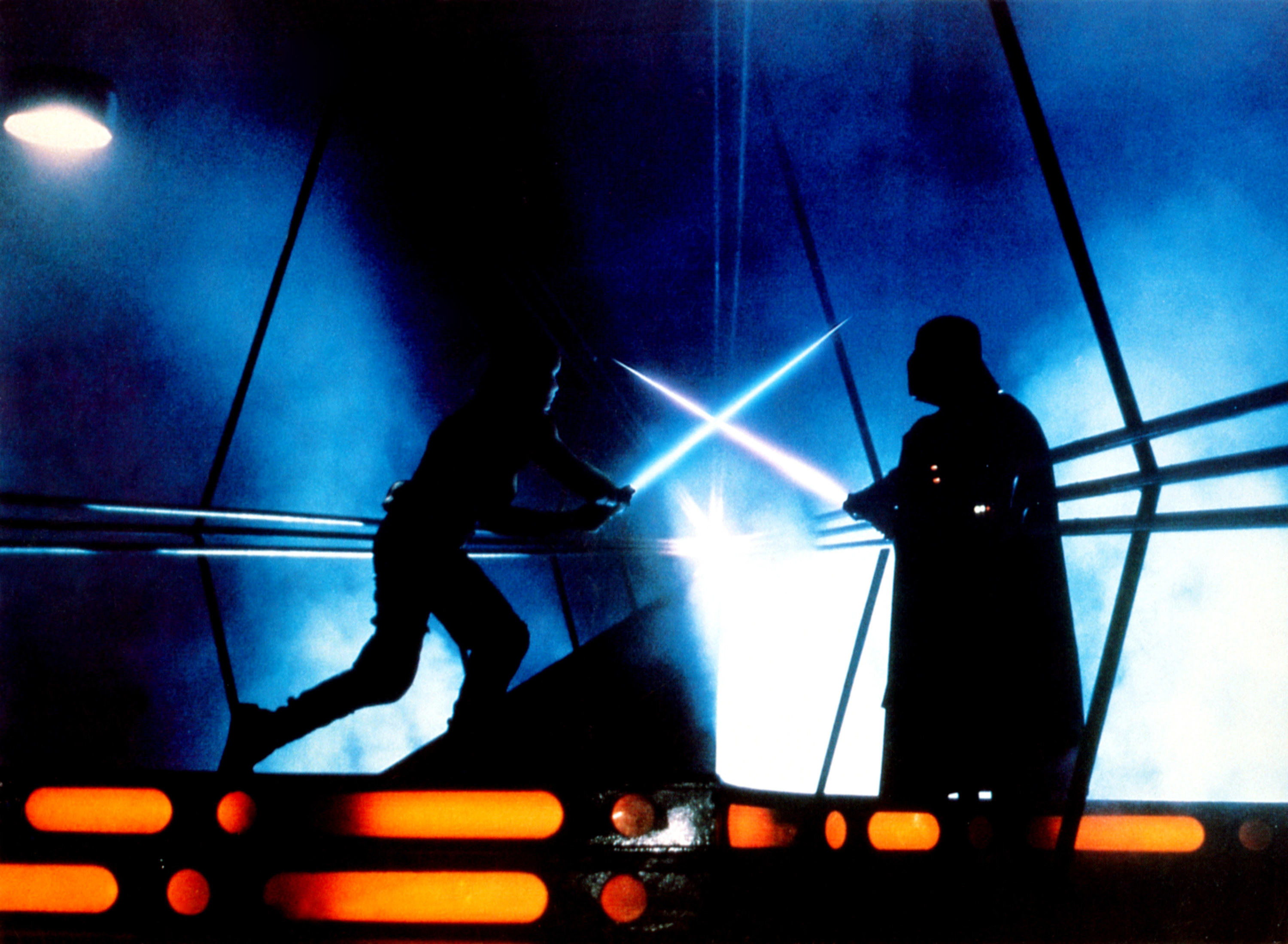 Luke Skywalker fights Darth Vader