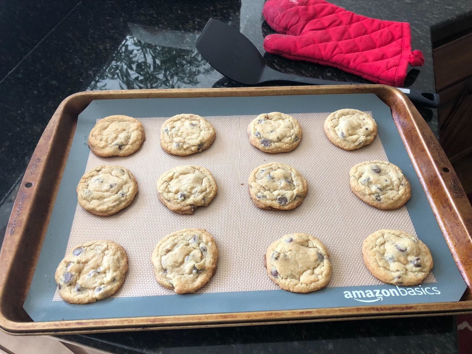 cookies made on reusable baking mat