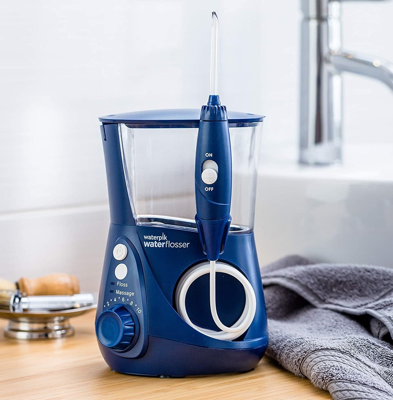 The Waterpik on a counter