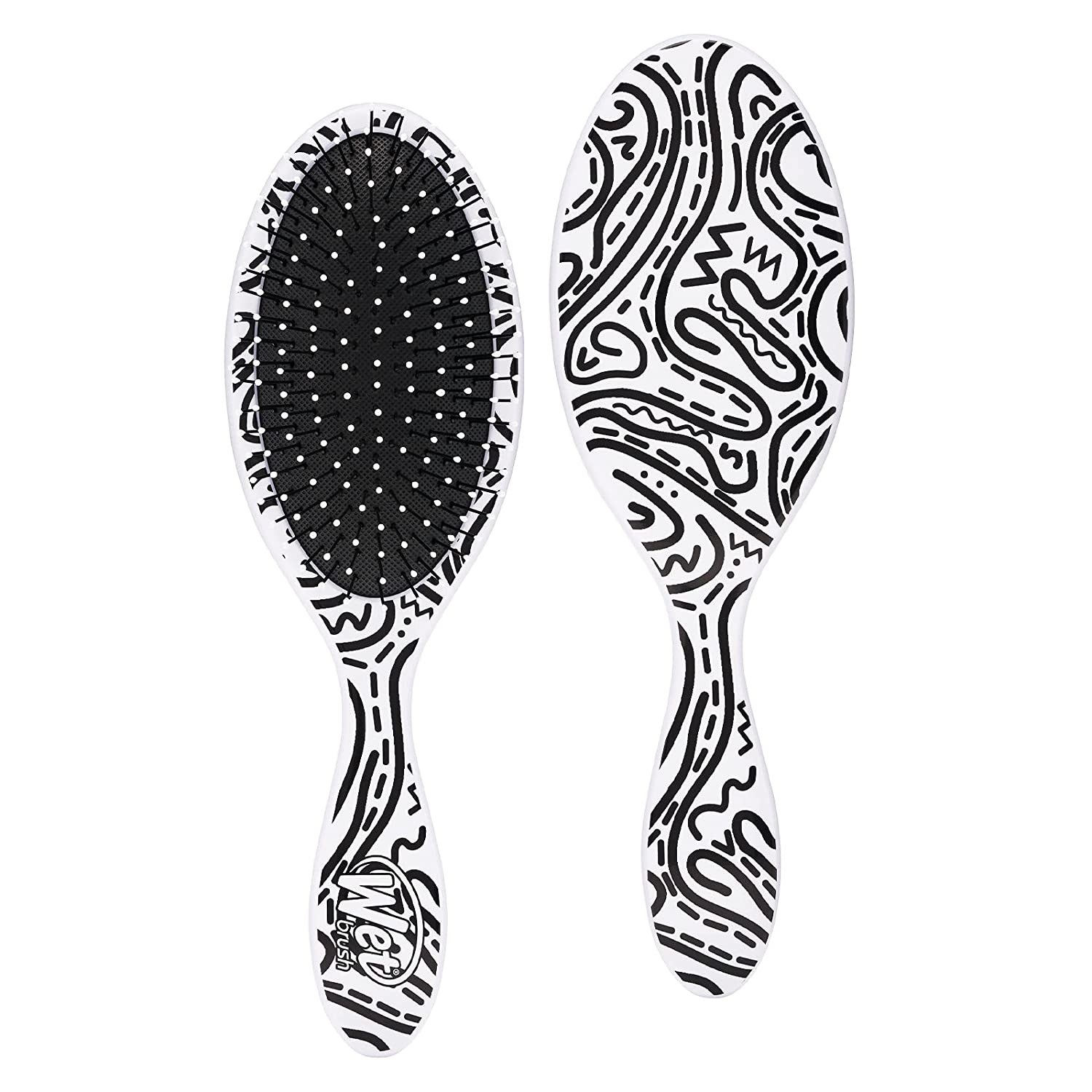 The hair brush in black and white