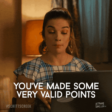 GIF of a woman saying &quot;You&#x27;ve made some very valid points&quot;
