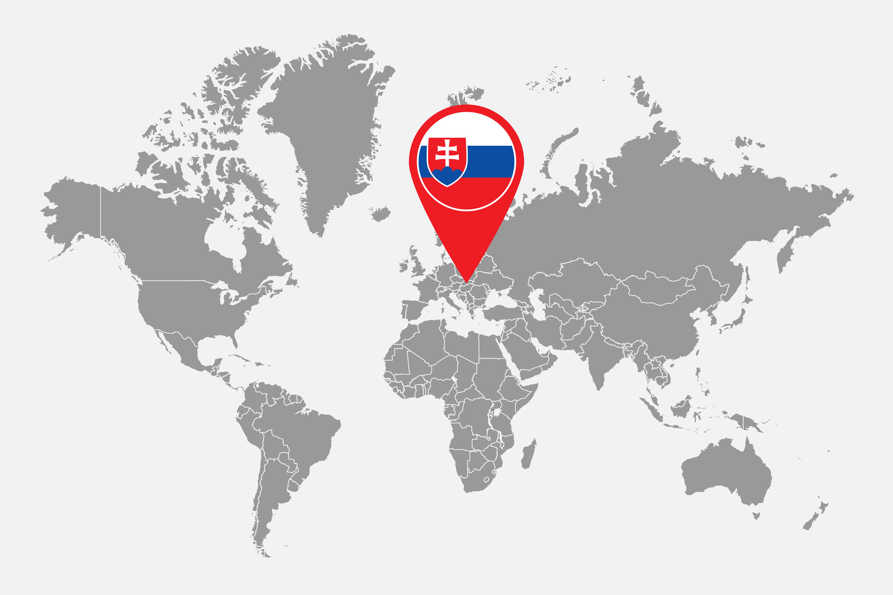 A world map with Slovakia indicated