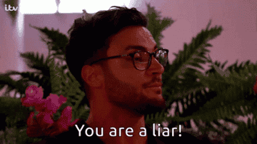 A GIF of Davide saying &quot;You are a liar! Actress!&quot;