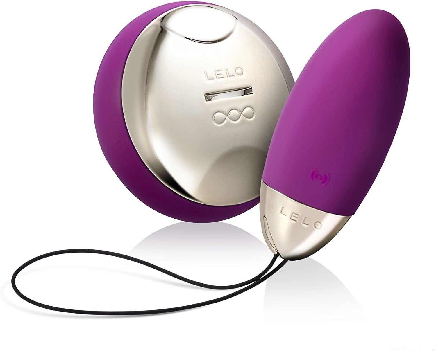 Purple and gold bullet vibrator and wireless remote