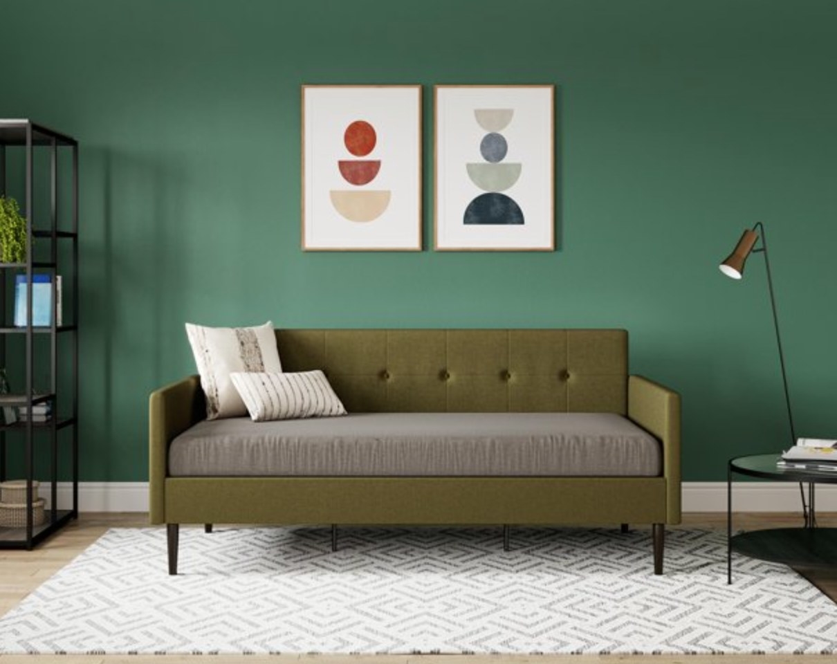 the olive green twin daybed