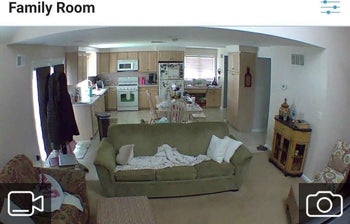 screenshot of family room view from smartphone