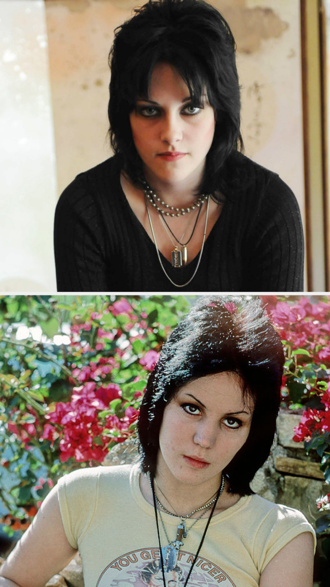 kristen and joan with the same short dark hair
