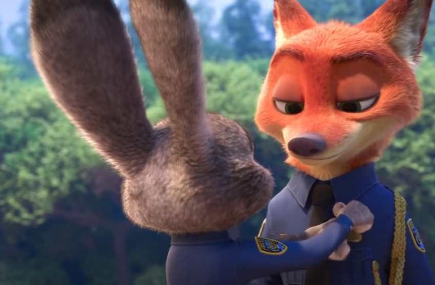 Judy and Nick look at each other