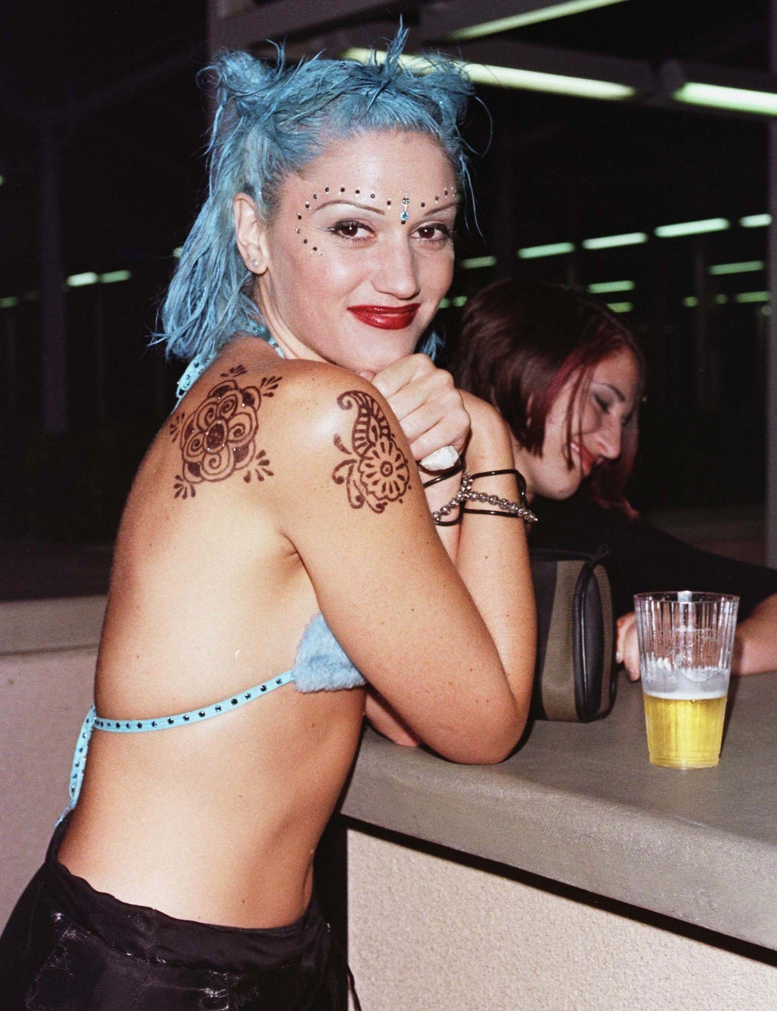 Singer Gwen Stefani of the group No Doubt poses at the party following the MTV Video Music Awards
