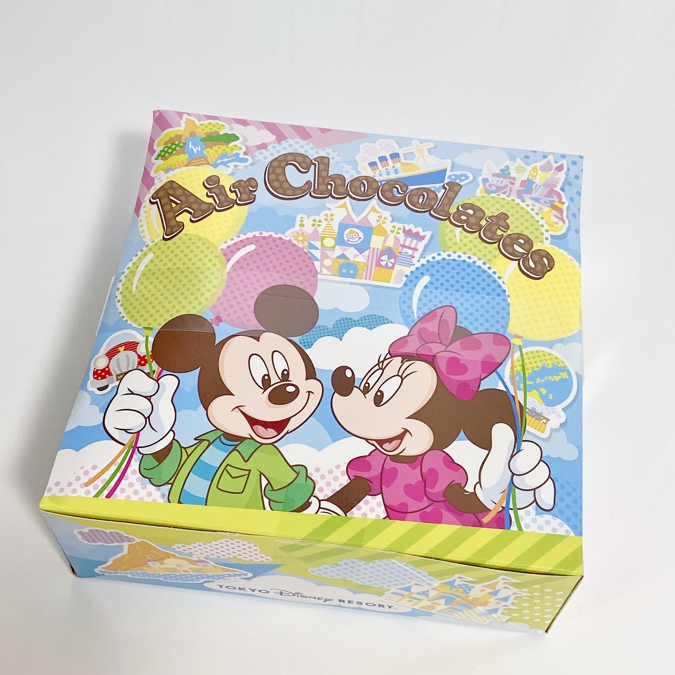 ★東京ディズニーランド（Tokyo Disneyland）おすすめお土産「エアチョコレート 紙箱」ミッキーとミニーがかわいい