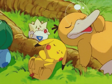 Pokémon characters are napping